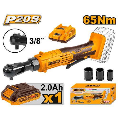 Chave Catraca 3/8 Pol À Bateria 20V Linha P20S INGCO