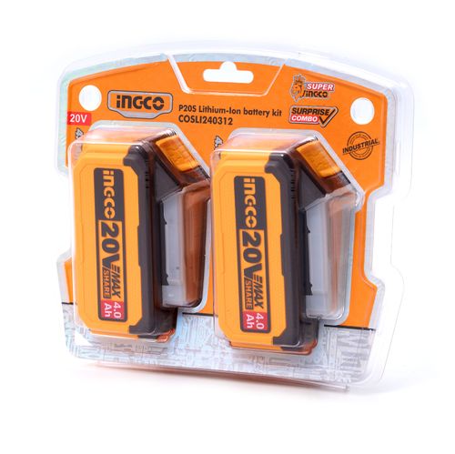 Kit Com 2 Baterias Íon-Lítio 4.0Ah 20V Linha P20S INGCO