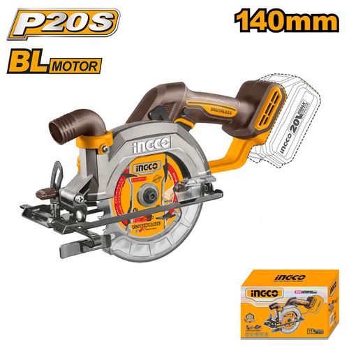 Serra Circular Brushless 5 1/2 Pol à Bateria 20V Linha P20S INGCO