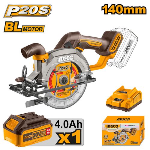 Serra Circular Brushless 5 1/2 Pol à Bateria 20V Linha P20S INGCO