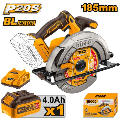 Serra Circular Brushless 7 1/4 Pol à Bateria 20V Linha P20S INGCO