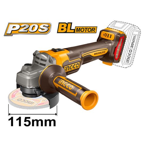 Esmerilhadeira Angular Brushless 4.1/2 Pol à Bateria 20V Linha P20S INGCO