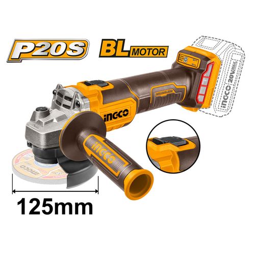 Esmerilhadeira Angular Brushless 5 Pol à Bateria 20V Linha P20S INGCO
