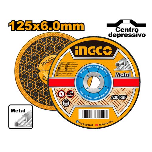 Disco de Desbaste para Metal 5" (125mm X 6.0mm X 22.2mm) INGCO