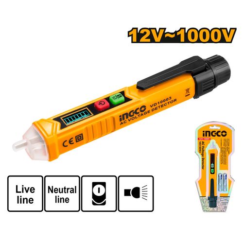 Detector De Tensão Sem Contato 12V~1000V INGCO