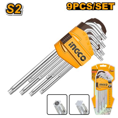 Jogo De Chaves Torx T10 A T50 Com 9 Peças INGCO