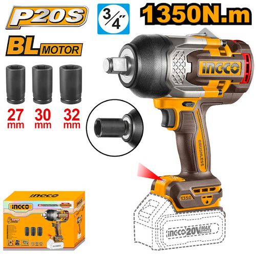 Chave De Impacto BL 1350 Nm Encaixe Quadrado 3/4" À Bateria 20V Linha P20S INGCO