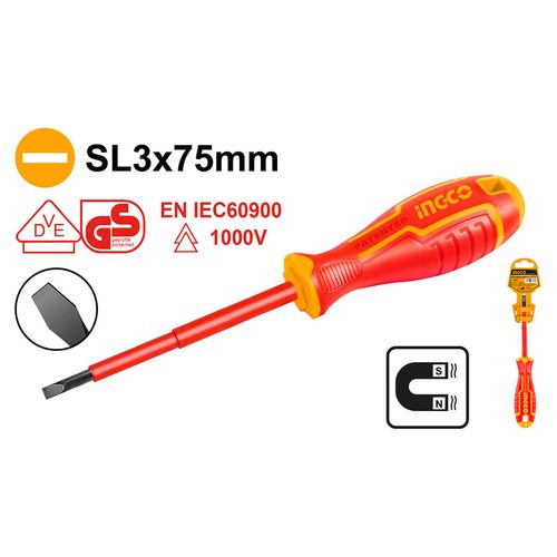 Chave Fenda Isolada VDE 1.000 V 1/8"x3" INGCO