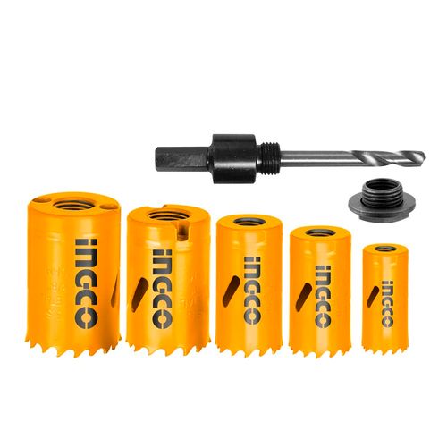 Conjunto de Serra Copo Bimetal e Suporte com 7 Peças INGCO