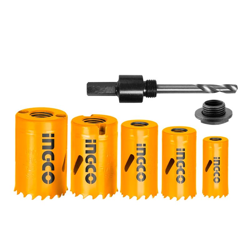 Conjunto de Serra Copo Bimetal e Suporte com 7 Pecas INGCO.jpg