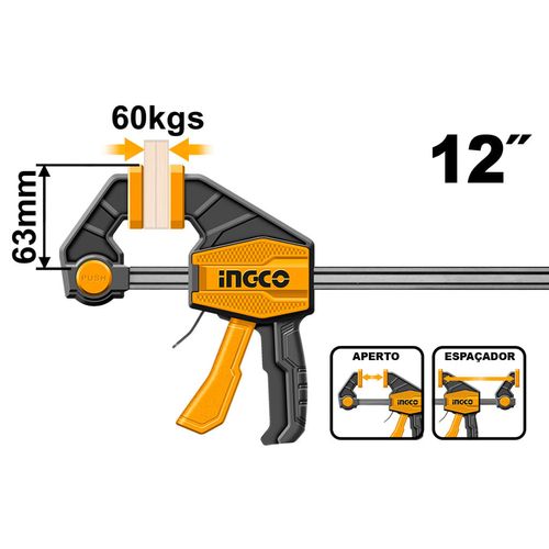 Grampo Sargento Aperto Rápido 63×300 mm 60 kg INGCO