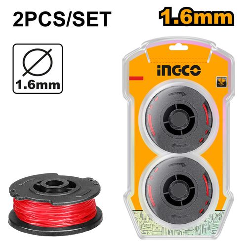 Carretel Nylon Aparador Grama 1.6 mm×5 m 2 Un. INGCO