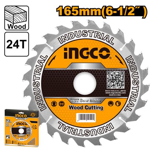 Disco Serra Vídea TCT 6½"×20 mm 24 Dentes INGCO