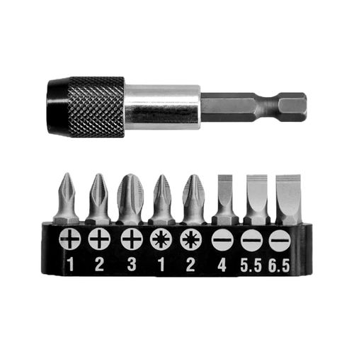 Jogo de bits com adaptador magnético 9 peças INGCO