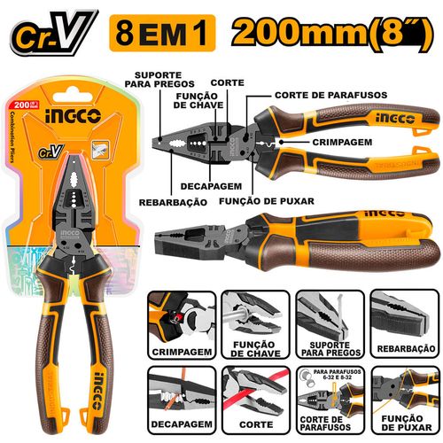 Alicate Multifuncional 8 Em 1 8Pol (200MM) INGCO