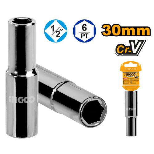 Soquete Sextavado Longo 1/2 Pol 30mm INGCO