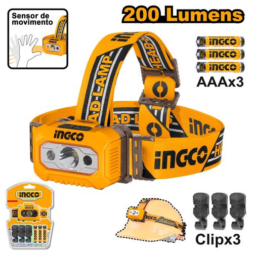 Lanterna para Cabeça 100/200 Lumens à pilha INGCO