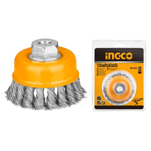 Escova De Aço Tipo Copo Arame Entrelaçado 4Pol (100mm) INGCO