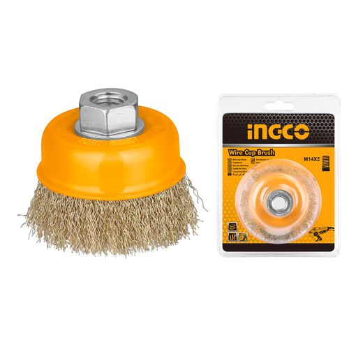 Escova De Aço Tipo Copo Arame Ondulado 4Pol (100mm) INGCO