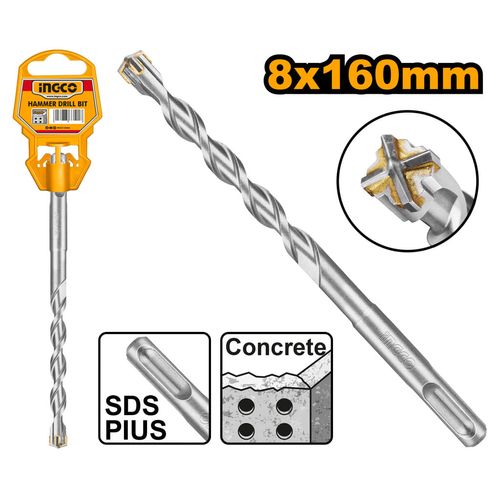 Broca SDS Plus 8×160 mm Reforçada Alvenaria INGCO