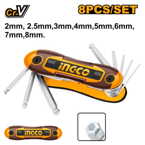 Jogo Chaves Allen Canivete 2–8 mm 8 Peças INGCO
