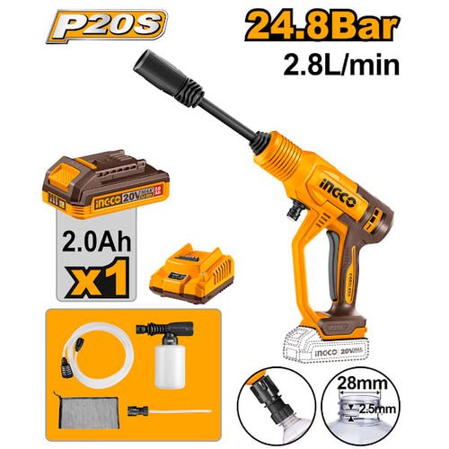 Lavadora Bateria 20 V com 1 Bateria 2.0 Ah Linha P20S INGCO
