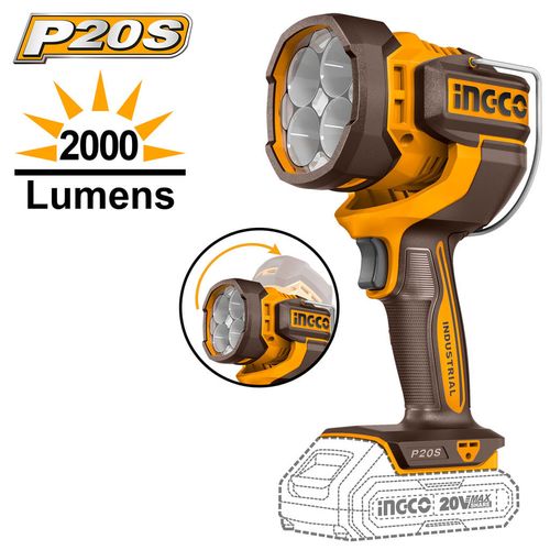 Lanterna de Trabalho 2000 Lumens à Bateria 20V Linha P20S INGCO