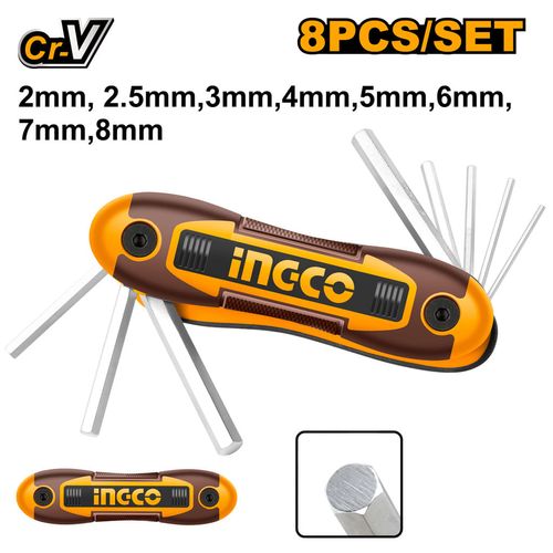 Jogo de Chaves Allen Tipo Canivete 2 a 8mm com 8 Peças INGCO
