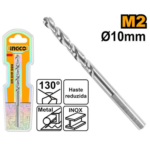 Broca Helicoidal HSS M2 10MM X 133MM Alto Desempenho INGCO