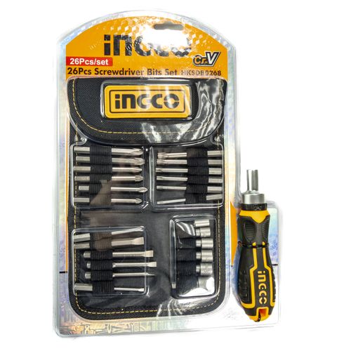 Jogo De Bits Com Suporte Com Catraca Com 26 Peças INGCO