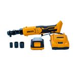 Chave Catraca 3/8 à Bateria 20V INGCO Kit Completo com Baterias e Acessórios