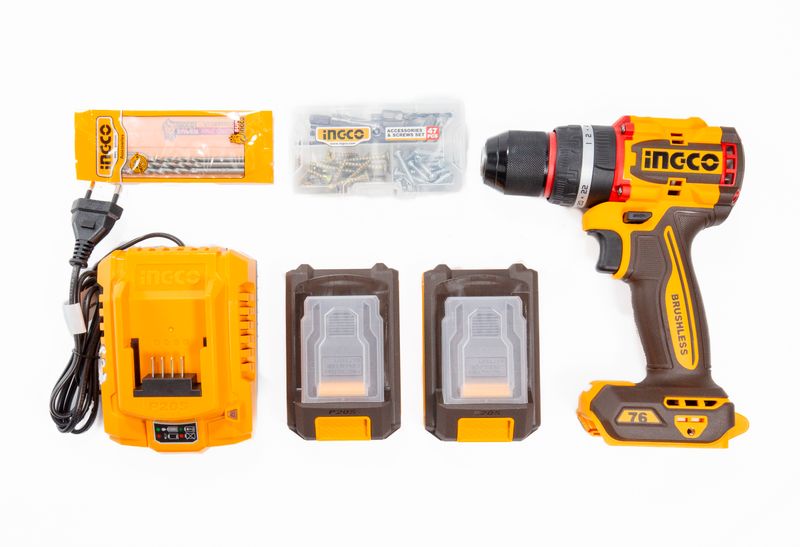 Parafusadeira e Furadeira INGCO 20V Linha P20S com Itens Inclusos – CDLI20028-5