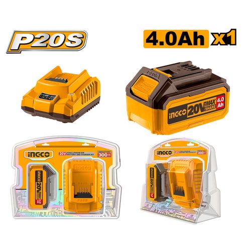 Kit Com 1 Bateria E 1 Carregador Bivolt Linha P20S INGCO