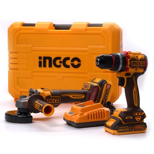 Combo Parafusadeira Impacto 1/2" Brushless 20 V e Esmerilhadeira INGCO