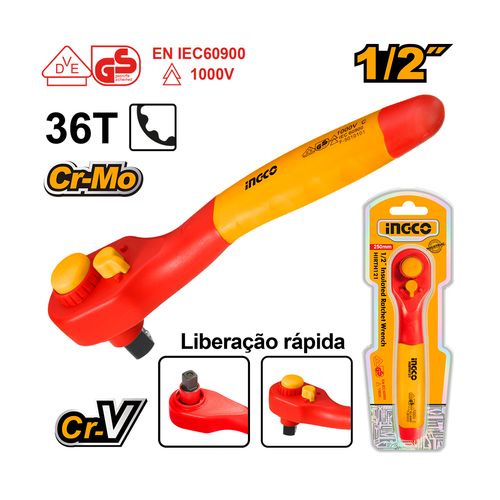Chave de Catraca Reversível Isolada 1.000V VDE 10" INGCO