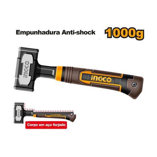 Marreta Com Sistema Absorção De Impacto 1000g INGCO