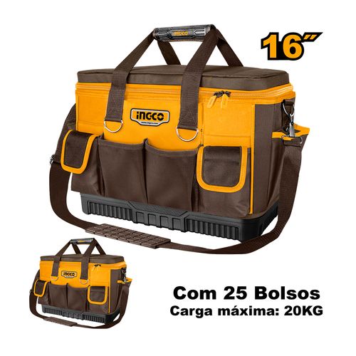Bolsa para Ferramentas Fundo Emborrachado 16Pol 25 Bolsos Carga Máx. 20KG INGCO