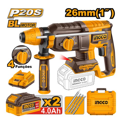 Martelete Combinado SDS Plus à Bateria 20V Linha P20S INGCO