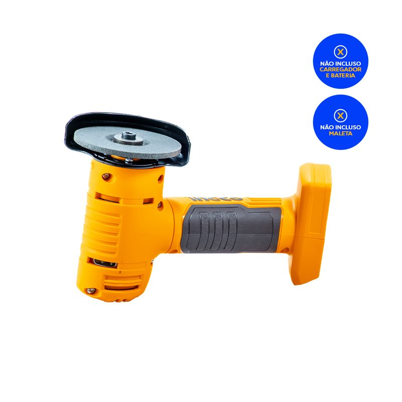 Mini Esmerilhadeira 3” 20V P20S INGCO com Punho Auxiliar – CAGLI19107-6
