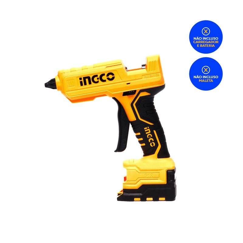Pistola de Cola Quente 12V INGCO Linha S12 com Bateria – COGLI1201-3