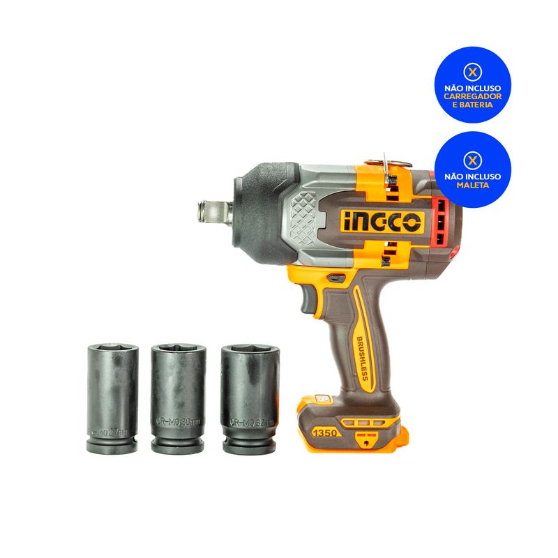 Chave de Impacto ½” à Bateria Linha P20S INGCO Brushless – CIWLI203548-4