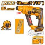 Martelete Combinado Brushless 20V INGCO com Acessórios – CRHLI20168