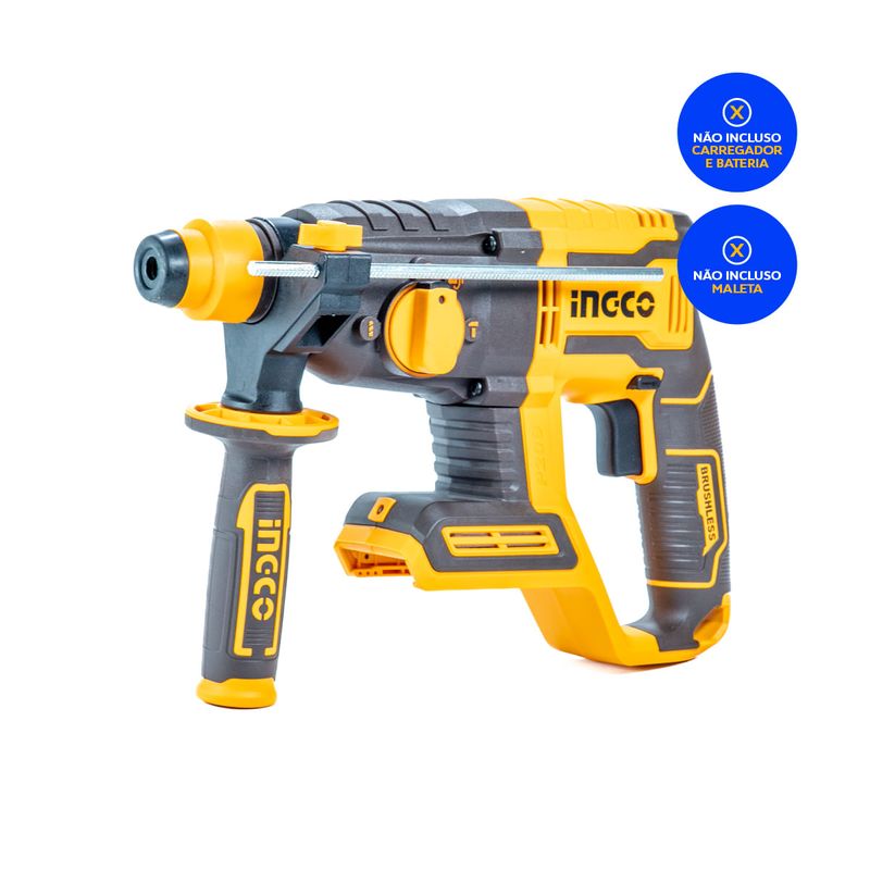 Martelete Combinado Brushless 20V INGCO com Bateria e Carregador – CRHLI2038-1