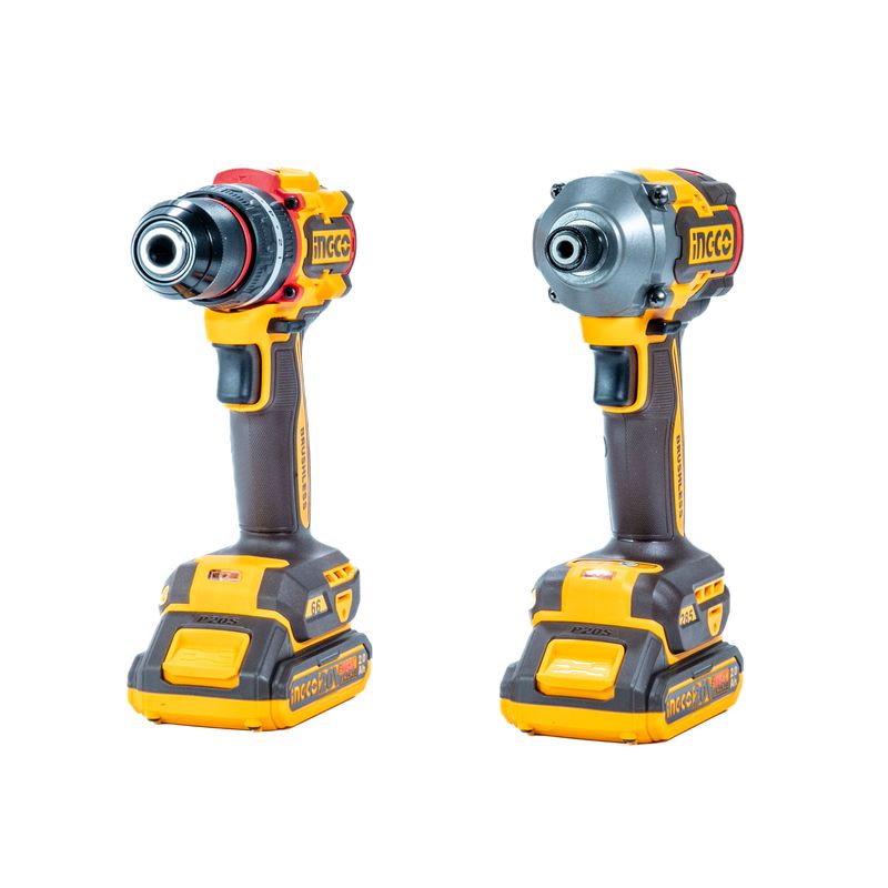 Kit Parafusadeira e Furadeira à Bateria 20V INGCO Linha P20S com 2 Baterias – CKLI202779-5