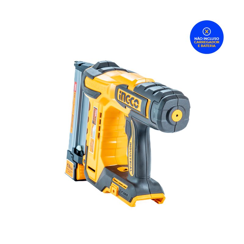 Grampeador 18GA à Bateria 20V INGCO Linha P20S com Detalhes Laterais – CCSNLI6005_6