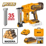 Pinador 35mm à Bateria 20V INGCO Linha P20S com Bateria e Carregador – CBNLI20089-9