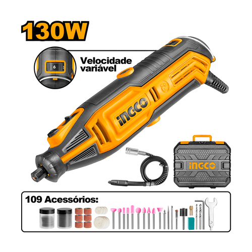Micro Retifica INGCO 130W Com 109 Acessórios