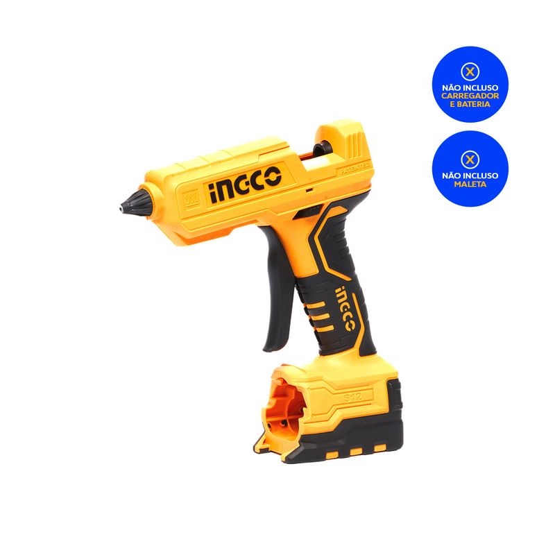 Pistola de Cola Quente 12V à Bateria INGCO Linha S12 – COGLI1201-1