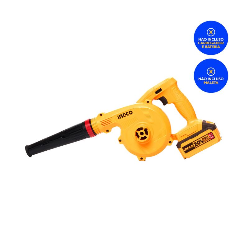 Soprador Brushless 2 Velocidades 20V INGCO – Vista lateral direita