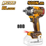 Kit Chave de Impacto 500Nm INGCO Linha P20S 20V com Acessórios – CIWLI20501